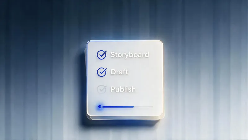 Storyboard, draft, publish.