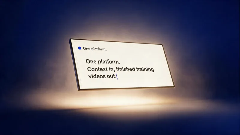 One platform. Context in, finished training videos out.